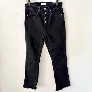 LOFT Black Slim Straight Denim Jeans with Button Fly Women's Size 28 Stretch